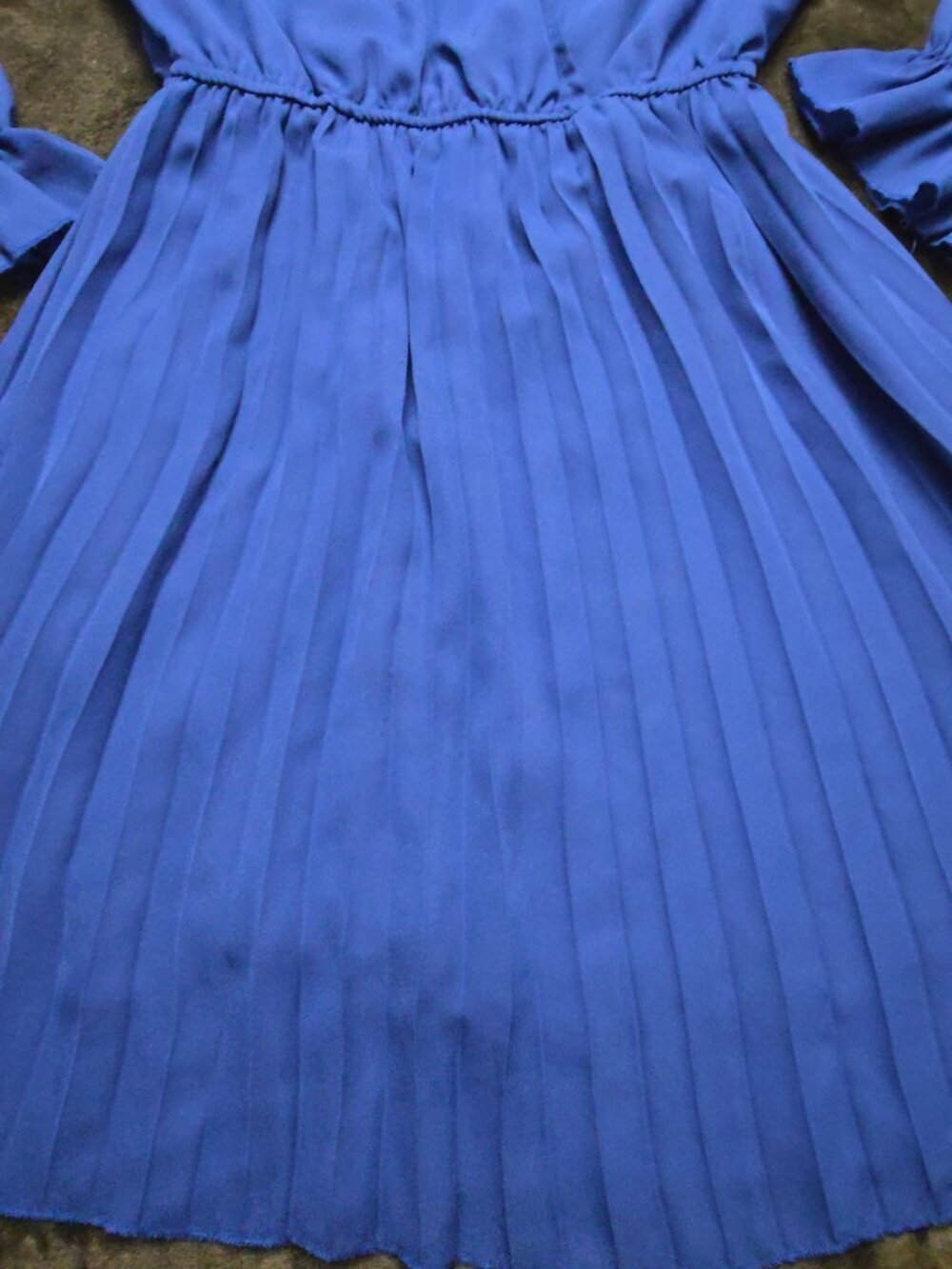 BBX Lephsnt Royal Blue Pleated Long Sleeve Dress - Women's M - Picture 4 of 6
